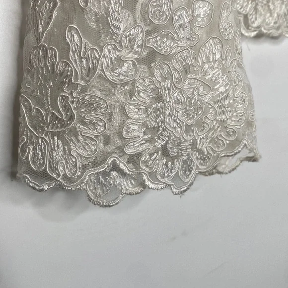 Victor Costa Women's Vintage White Lace Zip-Up Jacket/Tank Top Set size 6 - Picture 5 of 15